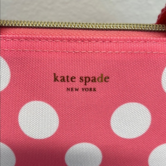 ♠️ Kate Spade Pink and White Polka Dot Insulated Lunch Tote 👛 - Picture 2 of 13